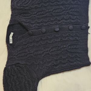 Zara Purple Cable Knit Sweater